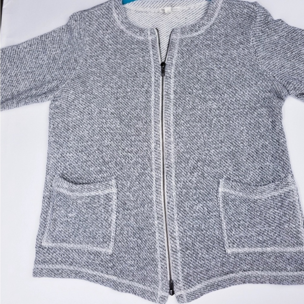 Eileen Fisher Organic Cotton Woven Cardigan Size Petite Med.